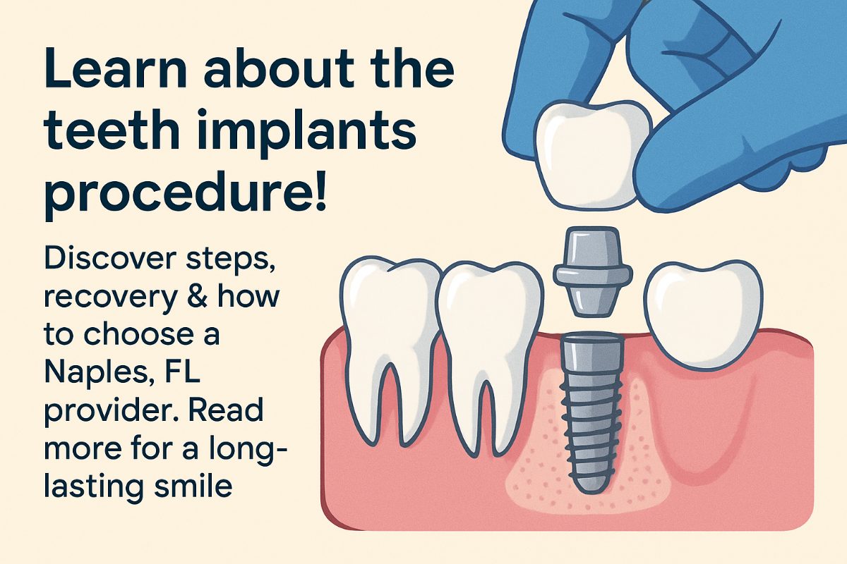 Image of a dentist in Naples, FL, explaining the teeth implants procedure to a patient using a digital scan of the patient's jaw. No text on image. Image of a dentist in Naples, FL, explaining the teeth implants procedure to a patient using a digital scan of the patient's jaw. No text on image.